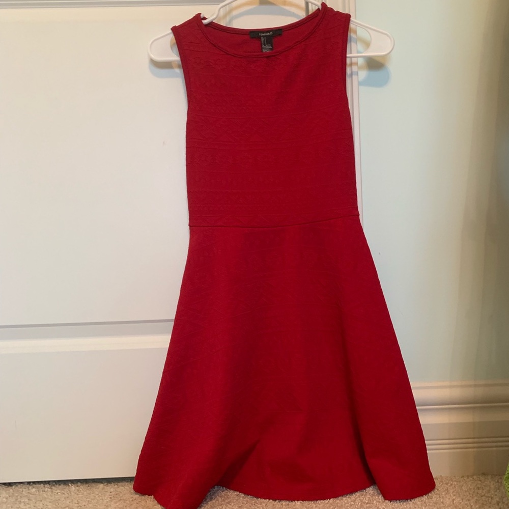 Red tribal print Forever 21 skater dress